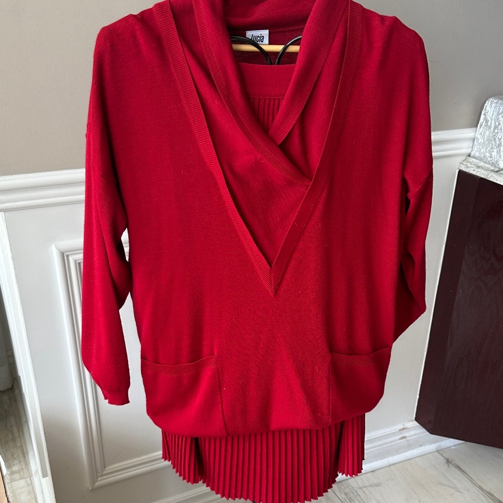 lucia Scarlet Cowl Neck Sweater only